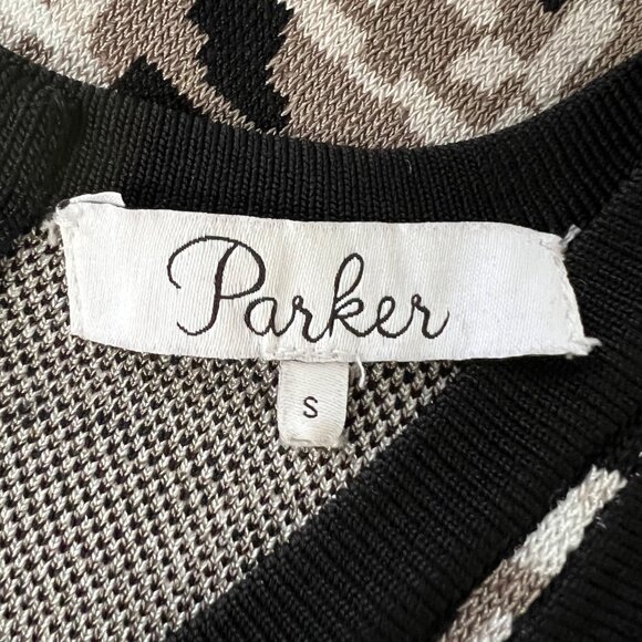 Parker Womens Hartley Knit Mini Dress Taupe Animal Print Long Sleeves size S - Picture 11 of 14